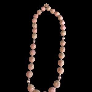 Vintage 1940’s pink bead necklace. Unique finish on each ball.